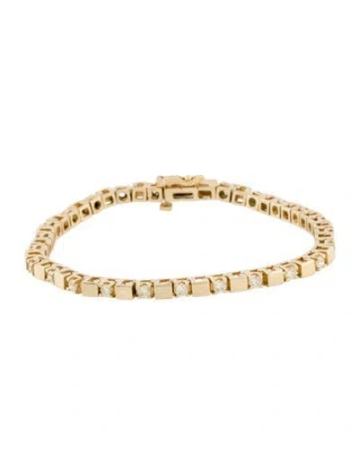 Pre-owned Bracelet 14k 1.92ctw Diamond Square Link , 6.5" In Multi