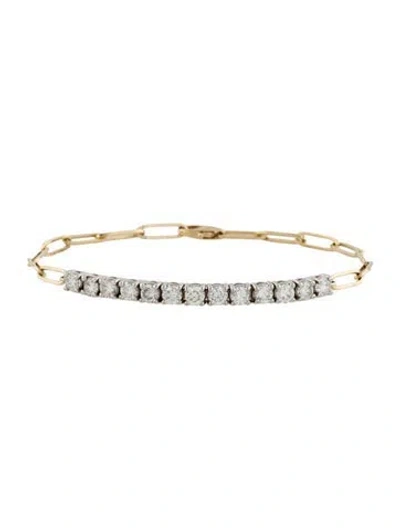Pre-owned Bracelet 14k 1.95ctw Diamond Link , 6.5" In Multi