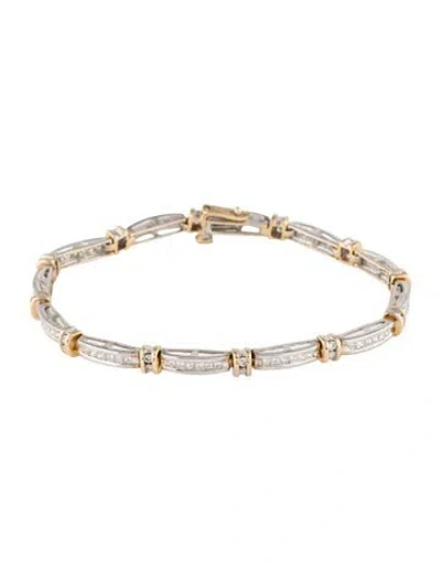Pre-owned Bracelet 14k 2.00ctw Diamond Link , 7" In Multi