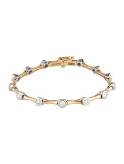 Pre-owned Bracelet 14k 2.00ctw Diamond Link , 7" In Multi