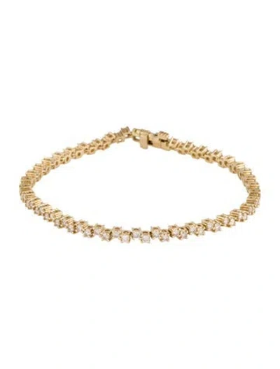 Pre-owned Bracelet 14k 2.00ctw Diamond Link , 7" In Multi