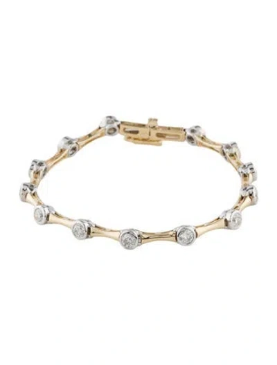 Pre-owned Bracelet 14k 2.00ctw Diamond Station , 6.5" In Multi
