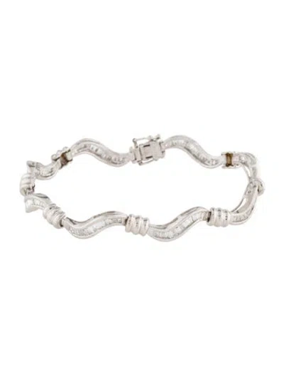 Pre-owned Bracelet 14k 2.00ctw Diamond Wavy Link , 6.75" In Multi