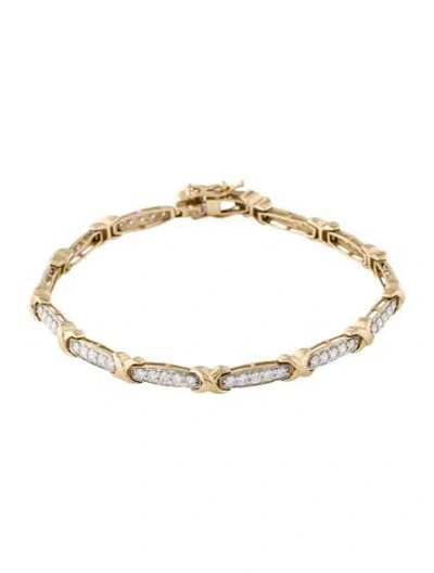 Pre-owned Bracelet 14k 2.00ctw Lab-grown Diamond Link , 7.25" In Multi