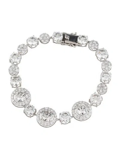Pre-owned Bracelet 14k 20.11ctw Lab-grown Diamond Round Station , 7" In Multi