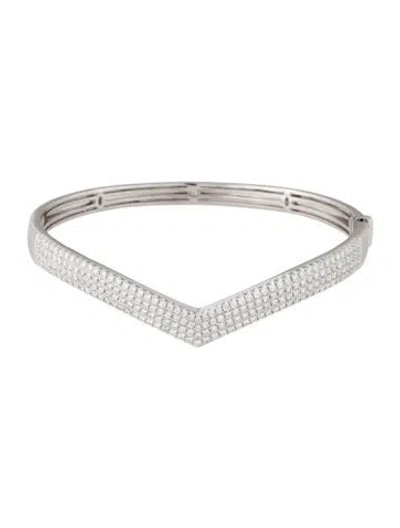 Pre-owned Bracelet 14k 2.04ctw Diamond Hinged Bangle, 7" In Multi