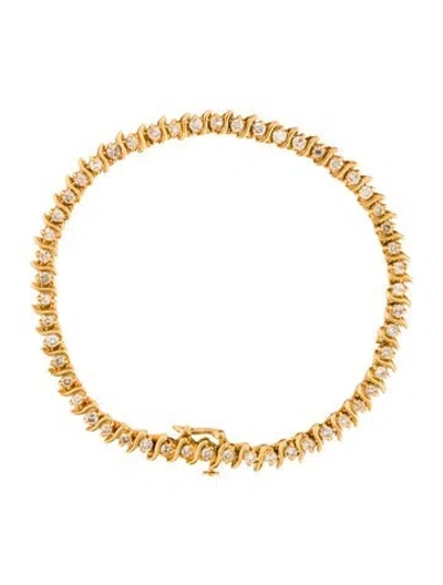 Pre-owned Bracelet 14k 2.08ctw Diamond Tennis Link , 7.5" In Multi