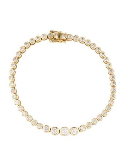 Pre-owned Bracelet 14k 2.10ctw Diamond Bezel Tennis , 6.25" In Multi