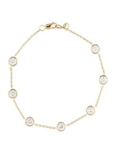 Pre-owned Bracelet 14k 2.10ctw Lab-grown Diamond Station , 7.5" In Multi