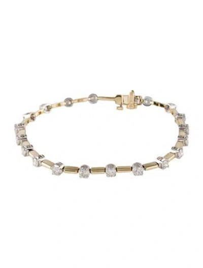 Pre-owned Bracelet 14k 2.15ctw Diamond Link , 6.75" In Multi