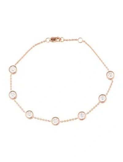 Pre-owned Bracelet 14k 2.17ctw Lab-grown Diamond Station , 7.25" In Multi