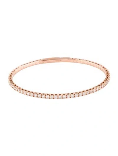 Pre-owned Bracelet 14k 2.20ctw Diamond Flexible Bangle, 6.5" In Multi