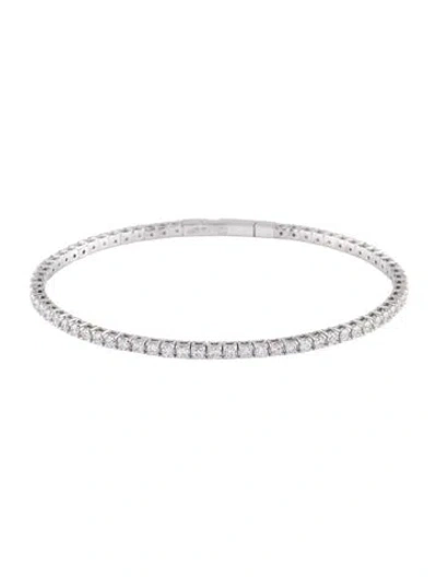 Pre-owned Bracelet 14k 2.25ctw Lab-grown Diamond Flex Eternity Bangle, 6.5" In Multi