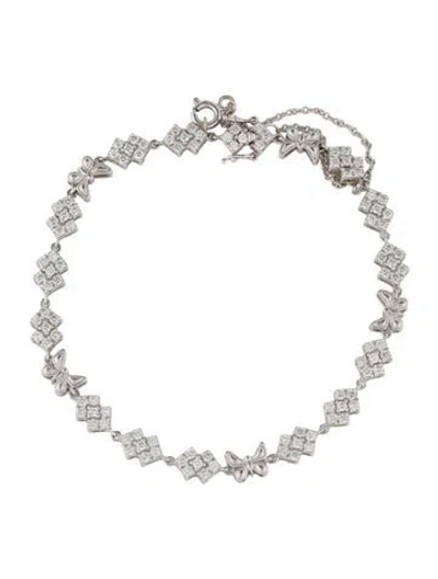 Pre-owned Bracelet 14k 2.31ctw Lab-grown Diamond Butterfly Link , 7.5" In Multi