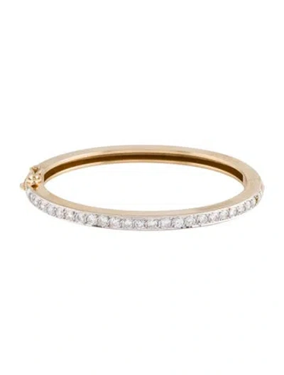 Pre-owned Bracelet 14k 2.40ctw Diamond Hinged Bangle, 6.5" In Multi