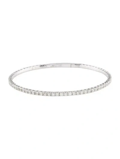 Pre-owned Bracelet 14k 2.50ctw Diamond Flexible Wire Bangle, 6.75" In Multi
