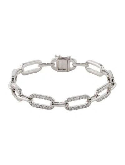 Pre-owned Bracelet 14k 2.50ctw Diamond Paperclip Link , 6.75" In Multi