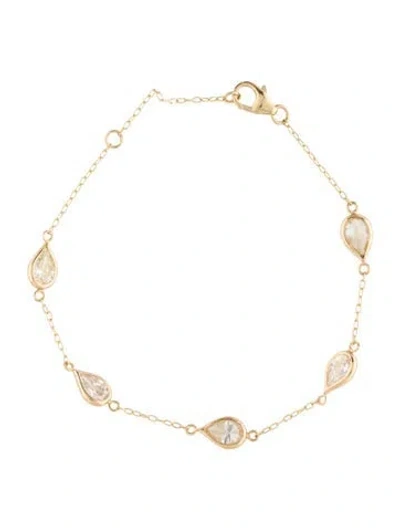 Pre-owned Bracelet 14k 2.50ctw Diamond Station , 7" In Multi