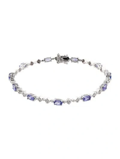 Pre-owned Bracelet 14k 2.56ctw Tanzanite & Diamond Link , 7.25" In Multi
