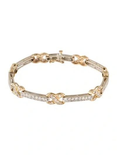 Pre-owned Bracelet 14k 2.57ctw Diamond Link , 6.5" In Multi