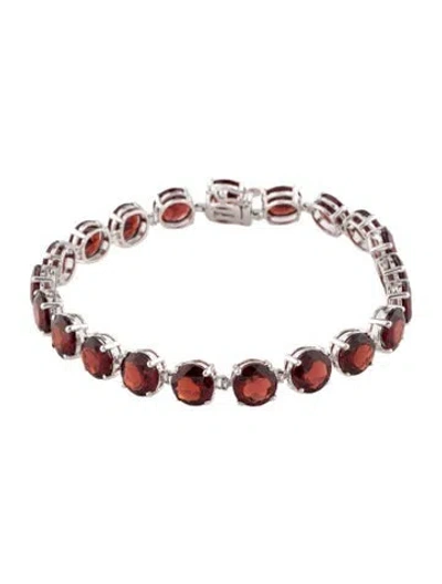Pre-owned Bracelet 14k 27.09ctw Garnet Link , 7.25" In Multi