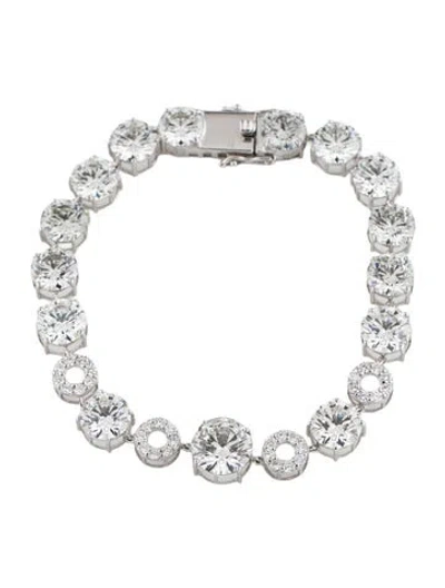 Pre-owned Bracelet 14k 27.31ctw Lab-grown Diamond Station , 6.75" In Multi