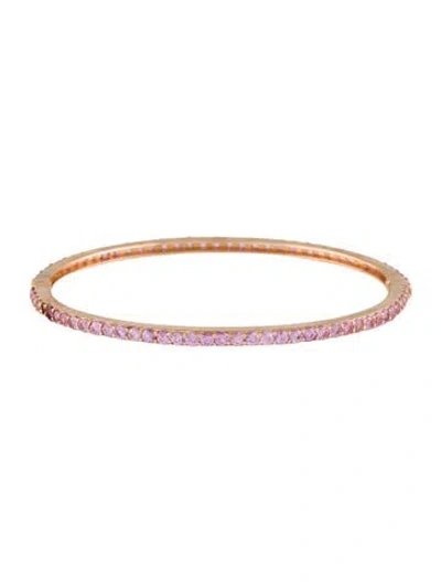 Pre-owned Bracelet 14k 2.73ctw Sapphire Hinged Bangle, 6.5" In Multi