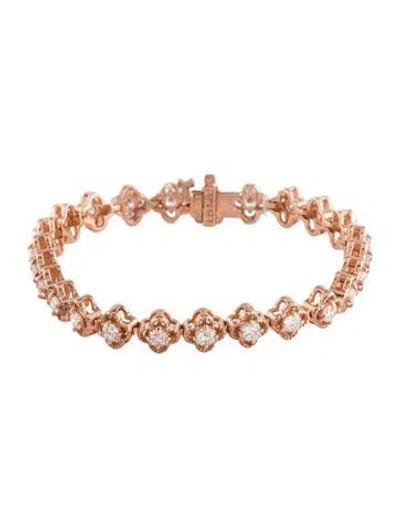 Pre-owned Bracelet 14k 2.75ctw Lab-grown Diamond Clover Motif Tennis , 6" In Multi