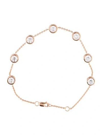 Pre-owned Bracelet 14k 2.75ctw Lab-grown Diamond Station , 7.25" In Multi