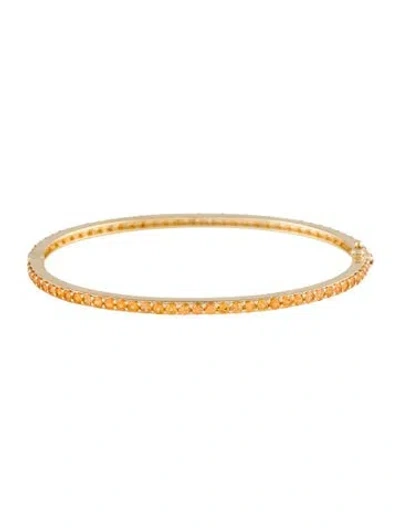 Pre-owned Bracelet 14k 2.76ctw Sapphire Hinged Bangle, 6.5" In Multi