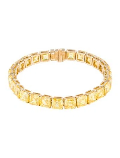 Pre-owned Bracelet 14k 28.56ctw Lab-grown Diamond Tennis , 6.25" In Multi