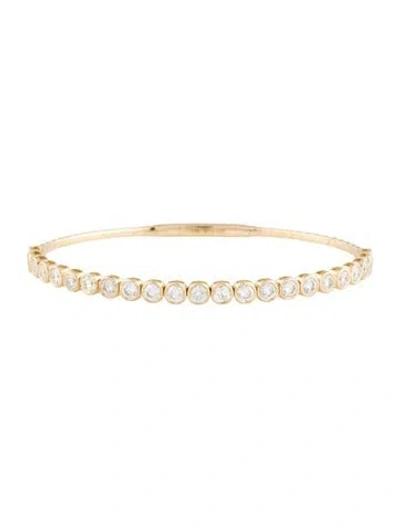 Pre-owned Bracelet 14k 2.87ctw Diamond Flexible Bangle , 7" In Multi