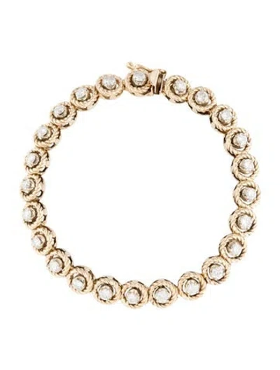 Pre-owned Bracelet 14k 2.88ctw Diamond Rope Motif Link , 7" In Multi