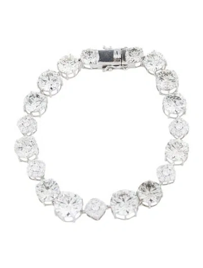 Pre-owned Bracelet 14k 28.97ctw Lab-grown Diamond Tennis , 6.75" In Multi