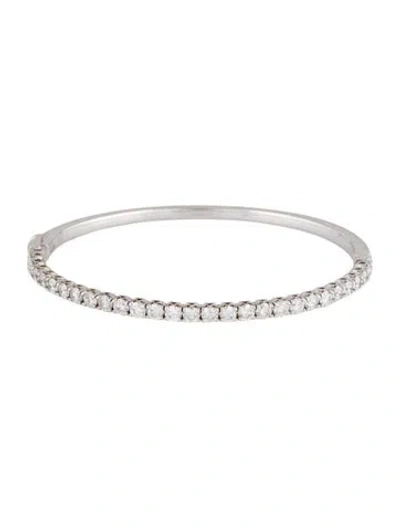 Pre-owned Bracelet 14k 3.00ctw Diamond Hinged Bangle , 6.75" In Multi