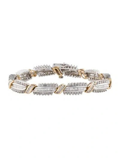 Pre-owned Bracelet 14k 3.00ctw Diamond Link , 6.5" In Multi