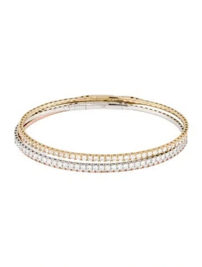 Pre-owned Bracelet 14k 3.01ctw Diamond Flexi Bangle  Sets, 6.75" In Multi