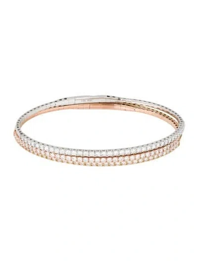 Pre-owned Bracelet 14k 3.01ctw Diamond Flexi Bangle  Sets, 7" In Multi