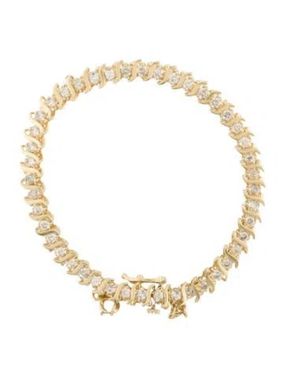 Pre-owned Bracelet 14k 3.08ctw Diamond Station Chain , 6.75" In Multi
