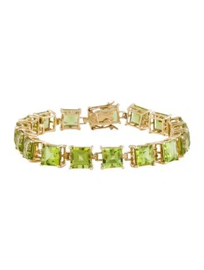 Pre-owned Bracelet 14k 31.45ctw Peridot Link , 6.5" In Multi