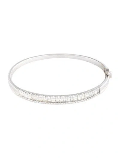 Pre-owned Bracelet 14k 3.25ctw Diamond Hinged Bangle , 7.75" In Multi