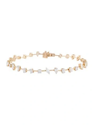 Pre-owned Bracelet 14k 3.27ctw Lab-grown Diamond Station , 7.25" In Multi