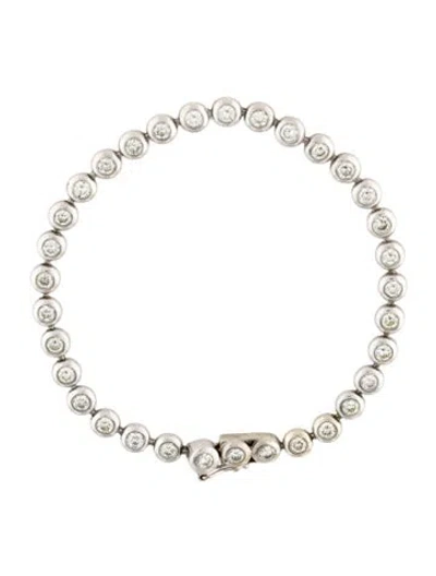 Pre-owned Bracelet 14k 3.30ctw Diamond Tennis Station , 7.25" In Multi