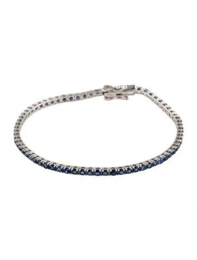 Pre-owned Bracelet 14k 3.43ctw Sapphire Tennis , 6.75" In Multi