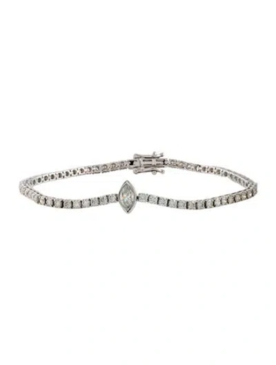 Pre-owned Bracelet 14k 3.49ctw Diamond Link , 7" In Multi