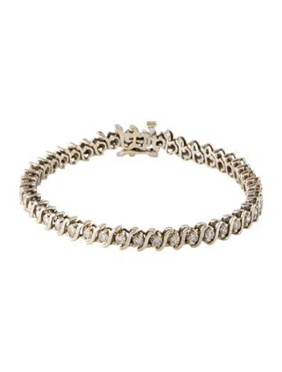 Pre-owned Bracelet 14k 3.52ctw Diamond Wavy Link  In Multi