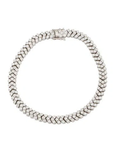 Pre-owned Bracelet 14k 3.60ctw Diamond Chevron Link , 7" In Multi