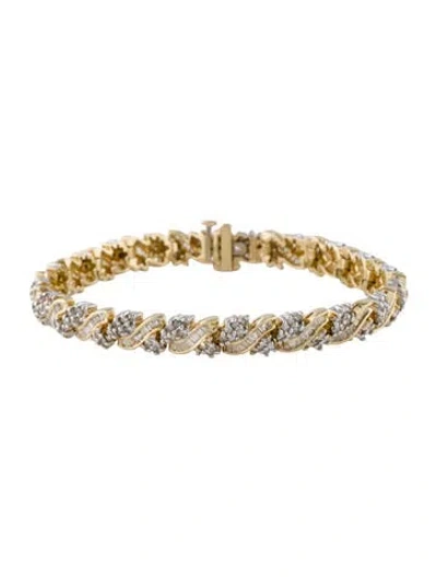Pre-owned Bracelet 14k 3.61ctw Diamond Link , 7" In Multi