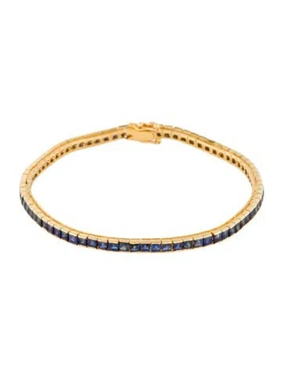 Pre-owned Bracelet 14k 3.72ctw Sapphire Link , 7" In Multi