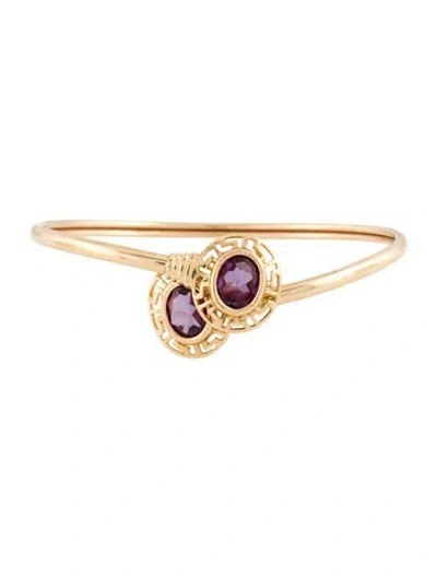 Pre-owned Bracelet 14k 3.75ctw Synthetic Color-change Sapphire Cuff , 6.5" In Multi
